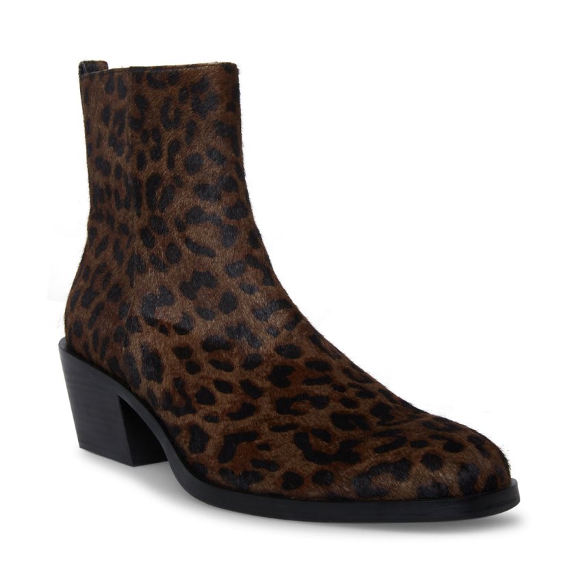 Leopard Steve Madden Richie Men's Ankle Boots | PH 7029FBJ